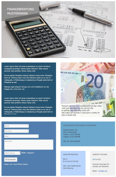 Website Vorlage Thema Internetseite Layout Design Onepager