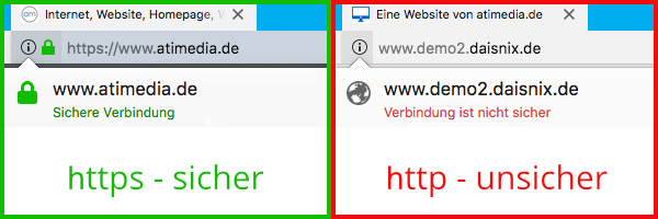 https - sicher / http - unsicher